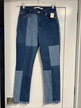 Women’s Patchwork Two-Tone Blue Jeans
